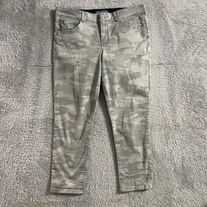 Democracy Jeans Womens Size 14 Straight Leg‎ Ab Solution Gray Camouflage Stretch